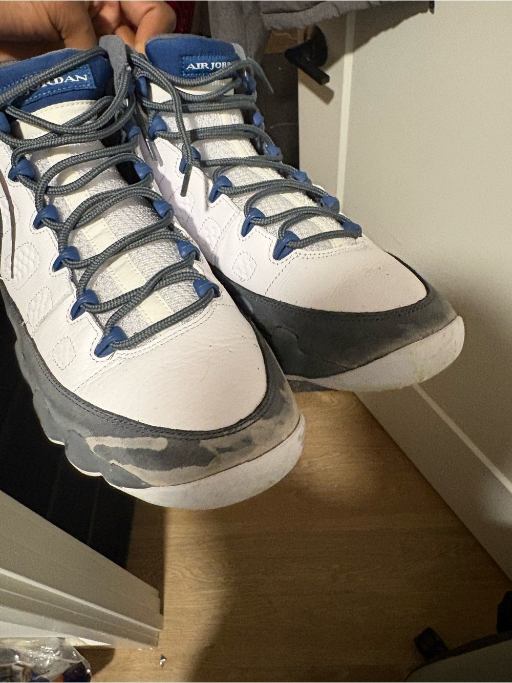 Jordan Men’s Sneakers in White, Blue, and Gray